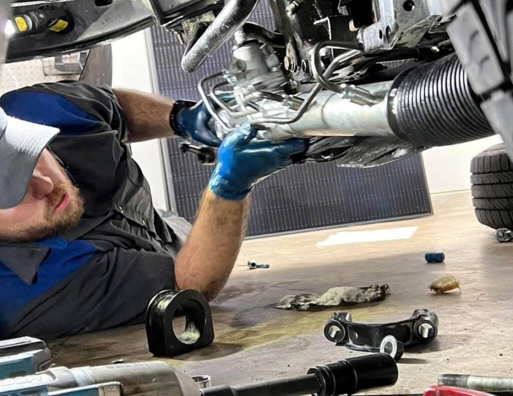 AVRS mechanic replacing steering rack